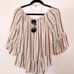 Boho Off-the-shoulder Mossimo Striped Shirt